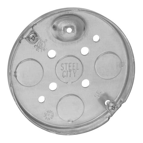 Steel City 56111 4 x 1/2 Inch Steel Round Box with 1/2 Inch 